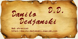 Danilo Deđanski vizit kartica